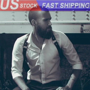 Men Punk Adjustable Leather Harness Belts Garter Body Bondage Braces Straps - Picture 1 of 8