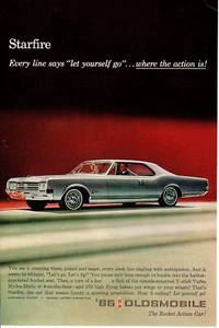 1965 Vintage print ad Car Oldsmobile Olds Starfire Line says let yourself go ad - Imagen 1 de 2