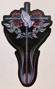 Betende Hände Rosen Kreuz Stachel Draht Aufkleber Automatenaufkleber David Gonzales - Bild 1 von 1