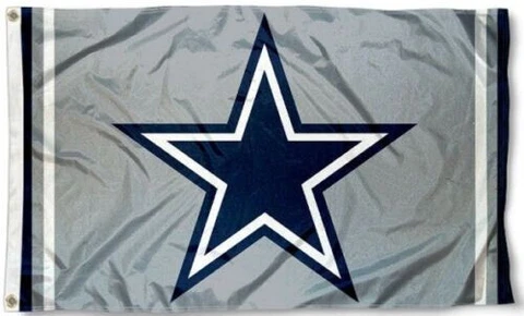 Dallas Cowboys Grey Flag ~ Blue Star ~ Large 3'X5' ~ NFL Banner ~ FREE SHIPPING Cover