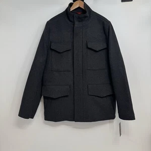 Michael Kors Wool Blend Military Coat Men's S Charcoal Quilted Lining $239 - Picture 1 of 14