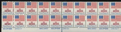 1975 Scott #1622 13c United States Flag over Independence Hall Block of 20 - Image 1 of 2