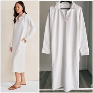 NWT Haven Well Within Organic Cotton Lofty Terry Lounge Dress Small White - Picture 1 of 9