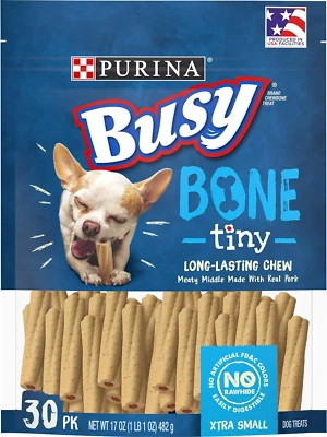PURINA Busy Made in USA Facilities Toy Breed Dog Bones, Tiny - 30 Ct. Pouch - Image 1 of 4