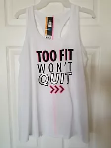 Action Workout "Too Fit To Quit" Tank SZ Medium 8-10 - Picture 1 of 3