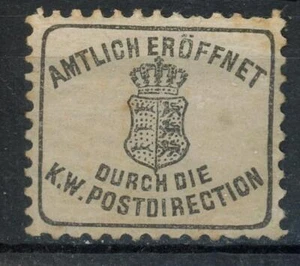 Germany Württemberg postal seal AMTLICH ERÖFFNET - Picture 1 of 1