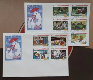 GRENADA GRENADINES 1982 Two Cacheted FDC's Disney Rescuers 3393 - Picture 1 of 1