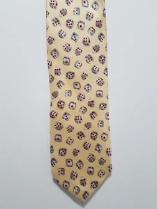 Ferrell Reed Mens Silk Tie 'Roll The Dice' Geometric Yellow - Picture 1 of 4