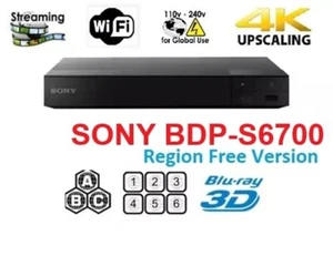 Sony BDP-S6700 Region free Blu Ray player Multi region Smart wifi 4k A B C & 0-8 - Picture 1 of 3