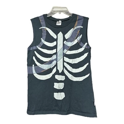 Fortnite Mens Skull Trooper Spirit Sleeveless Halloween Costume T Shirt Sz Small - Image 1 of 4