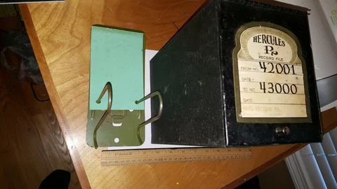 VINTAGE HERCULES RECORD FILE CABINET RX PRESCRIPTION MEDICAL FILE? LOOK Cover