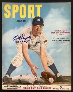 Gil McDougald Signed Sport Magazine March 1952 No Label Yankee Auto ROY Insc JSA - Picture 1 of 5