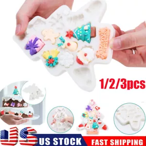 Christmas Silicone Cake Fondant Mold Decorating Chocolate Mould Tools USA - Picture 1 of 14