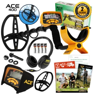 Garrett ACE 400 Metal Detector with 8.5 x 11 DD Waterproof Coil & 3 Accessories - Picture 1 of 12