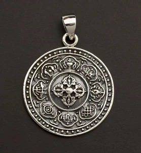 Anhänger Buddhistische Doppelt Vajra Oder Dorje aus Silber 925 - 4.5 Gr. #25858 - Picture 1 of 2