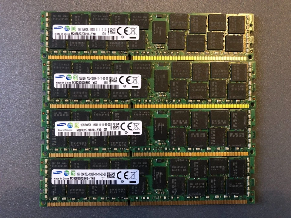 Samsung 64GB (4X16GB) 2Rx4 PC3L-12800R-11-11-E2-03 Registered ECC RAM TESTED - Image 1 of 1
