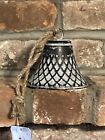 Primitive Country 4" Black and Gray Metal Hanging Bell Ornament