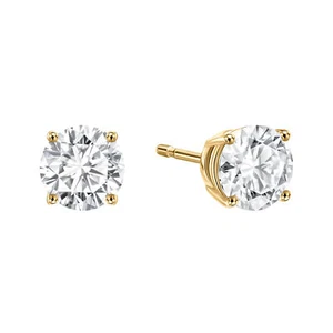 18K Yellow Gold Plated Silver Earrings With 6 TCW Moissanite (D, VVS) Rare Gift - Picture 1 of 6