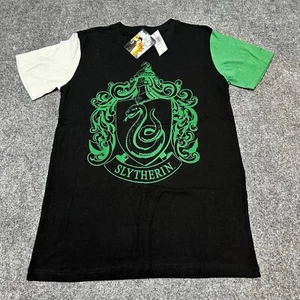 NEW Harry Potter T Shirt Adult Small Black Green Short Sleeve Cotton Slytherin - Picture 1 of 10