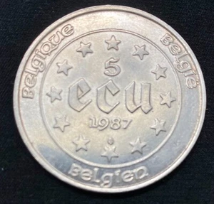 BELGIEN 5 ECU 1987 0,833 SILBERMÜNZE - Ausgezeichnet - Bild 1 von 4