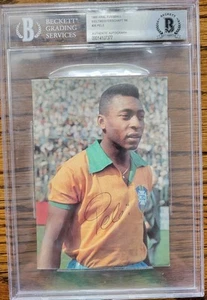 Pelé 1966 Aral Fussball ⚽️ German Oversized VINTAGE Autographed BGS BVG Holder - Picture 1 of 4