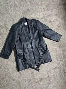 Giacca donna ECCELLENTE vera pelle vintage lunghezza 3/4 nera TG. XL - Foto 1 di 6