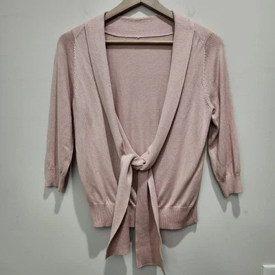 Cárdigan Suéter Top Moda International Rosa Seda Cachemira Profundo V M Foto 1 de 4