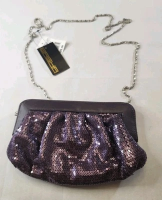 Sasha New York Women's Purple Sequin Chain Strap Crossbody or Cluth Bag / Purse - Image 1 of 4
