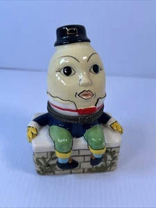 Vintage Humpty Dumpty Porcelain Hinged Trinket Box Direct Connections - Picture 1 of 11