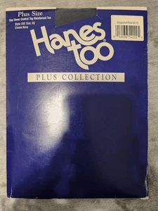 Vintage Hanes Too Day Sheer Control Top Reinforced Toe Plus Size 3Q Classic Navy - Picture 1 of 2