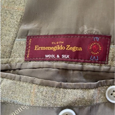 Chaqueta Abrigo Deportivo Ermenegildo Zegna Marrón Tostado Ventana Lana Seda Talla 44 Personalizada Foto 1 de 4