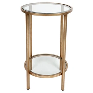 NEW Cafe Lighting Cocktail Glass Petite Side Table Antique Gol - Picture 1 of 1