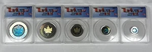 2003 Canada Fine Silver Maple Leaf Hologram 5 Coin Set - ANACS MS69 - Picture 1 of 16