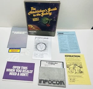 Atari 400/800 The Hitchhiker's Guide to the Galaxy Game Boxed Tested Working A2 - Picture 1 of 12