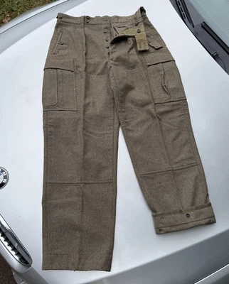 Vintage 80s RG Walker Wool German Hunting Field Pants Cargo Military 33 X 32 - Image 1 of 4
