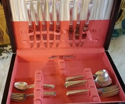 Juego mixto de cubiertos antiguos 1881 Rogers Proposal Simeon & George Rose patrón Foto 1 de 4