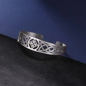 Pulsera Nudo de Brujas Acero Inoxidable Símbolo Pagano Wicca Nudo Mágico 4 Puntos - Imagen 1 de 12