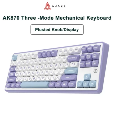 AJAZZ AK870 Tri-Mode RGB Mechanical Keyboard 84/87 Keys TFT Screen & Knob - Image 1 of 4