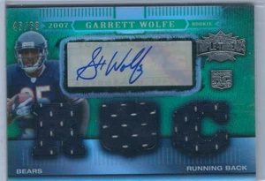 2007 Triple Threads Football Garrett Wolfe Bears Autographed Relic RC #45/69 - Picture 1 of 2