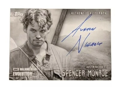 Topps Walking Dead Evolution Austin Nichols Autograph Card - Spencer /10 A-AN - Image 1 of 3