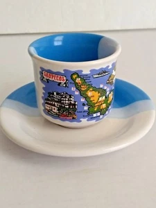 Espresso Demitasse Tasse & Untertasse Skopecos Griechenland Sehenswürdigkeiten und Karte Mehrfarbig Keramik - Bild 1 von 11