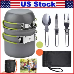 Outdoor Camping Cookware Set Portable Cook Gear Lightweight Cookware Sets US - Picture 1 of 13