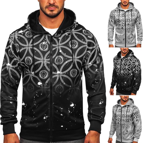 SACAI Kapuzenpullover Sweatjacke Pullover Sweatshirt Hoodie Print Herren BOLF Aufdruck