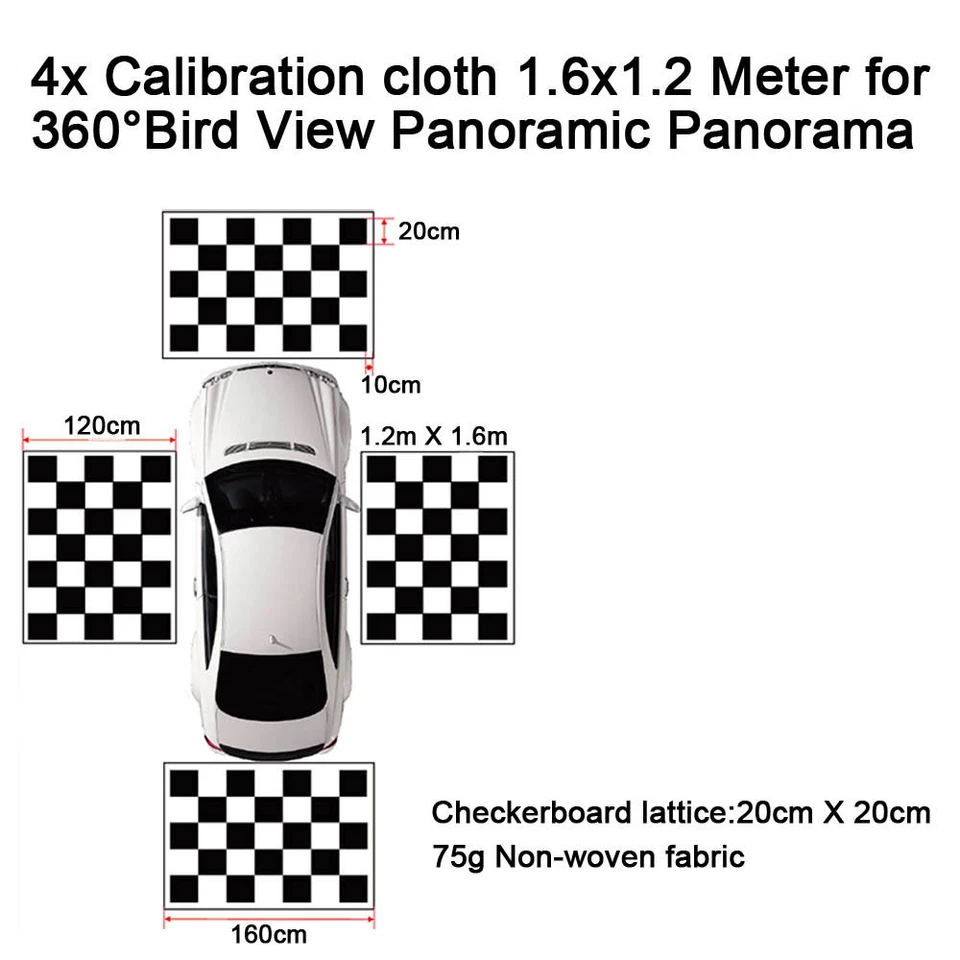 4×Calibration Cloth 1.6×1.2 Meter for 360°Bird View Panoramic Panorama for Opel - Image 1 of 1