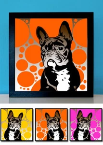 Französische Bulldogge No.2 Pop Art retro Bild Hund 3 St. Poster Frenchie Fotos - Picture 1 of 5