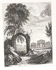 George Cuitt (1779 – 1854) Orig. Etching 1848 NUNNERY OF ST. MARY Garden Chester