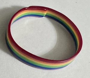 Bangle Bracelet OS Rainbow Vintage Acrylic Retro Chic Gay Interest LGBT - Picture 1 of 10
