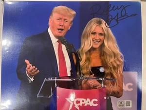 RILEY GAINES SIGNED 8X10 PHOTO W/DONALD TRUMP (BECKETT) - Picture 1 of 2