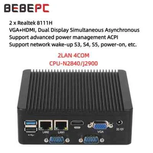 Industrial Computer 2LAN 4COM n2840 j2900 WIN10 LINUX WiFi HDMI Display MINI PC - Picture 1 of 23