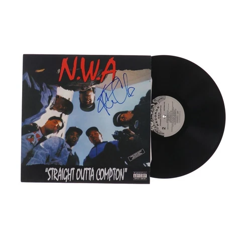 Ice Cube Signed NWA Strait Outta Compton Vinyl Record Album Cover